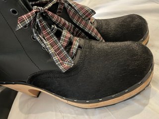 Zuecos Eferro Talla 39 Pelo Negro