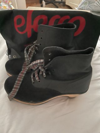 Zuecos Eferro Talla 39 Pelo Negro