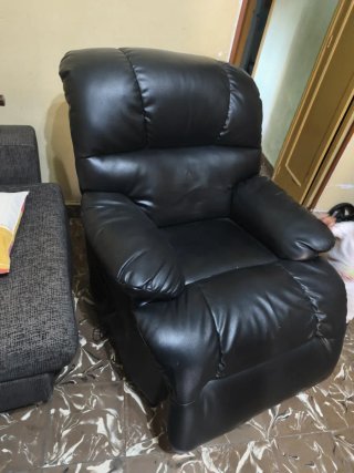 Sofá Relax de Cuero Negro