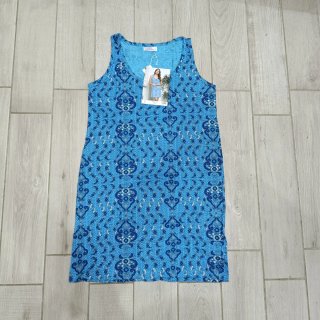 Abitino donna cotone fantasia blu L