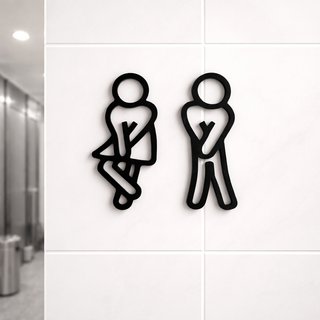Insegna Decorativa per Bagno Uomo e Donna