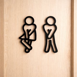 Insegna Decorativa per Bagno Uomo e Donna