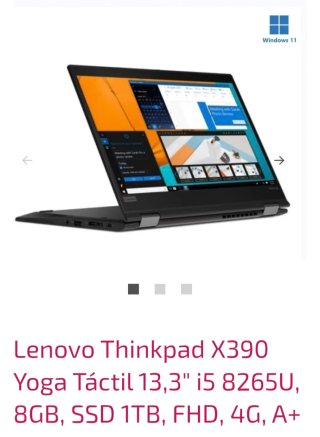 Lenovo Thinkpad X390 Yoga Táctil 13,3 i5 8GB SSD 1