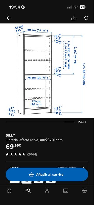 Estantería Billy Roble con Puertas Hogbo