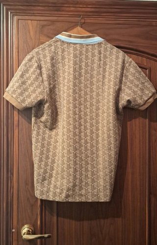 Polo Lacoste Monogram Jacquard Beige Talla M