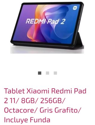 Tablet Xiaomi Redmi Pad 2 8GB/256GB Gris