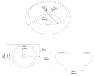 Lavabo cerámico redondo NATURFLAIR FCH433
