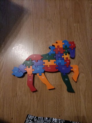 Puzzle Madera Caballos Letras ABC... números 1-26