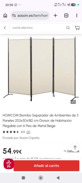 Biombo Separador Ambientes  3 Paneles
