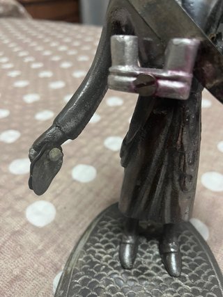 Posacenere Vintage Statuetta Uomo Arabo in Metallo