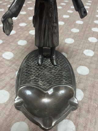 Posacenere Vintage Statuetta Uomo Arabo in Metallo