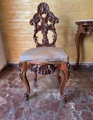 Mesa de centro, recibidor, silla, espejo vintage