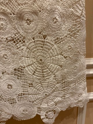 Falda larga Mango blanca crochet