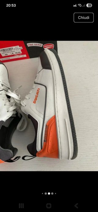 Scarpe da ginnastica Ducati bianche e arancioni