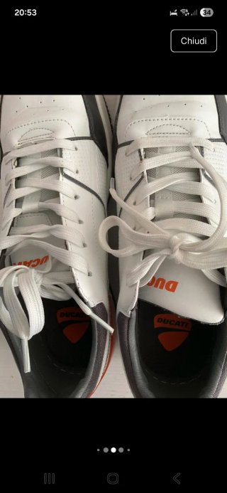 Scarpe da ginnastica Ducati bianche e arancioni