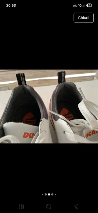 Scarpe da ginnastica Ducati bianche e arancioni