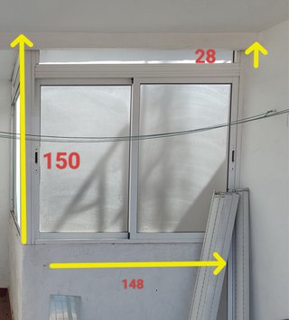 Ventana corredera aluminio 148x178 cm