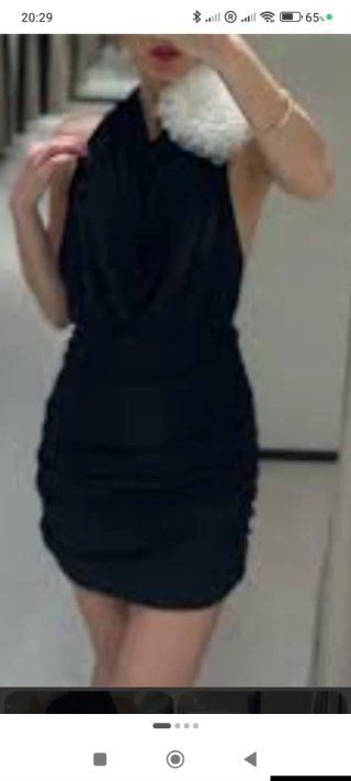 Vestido Zara Negro con Flor