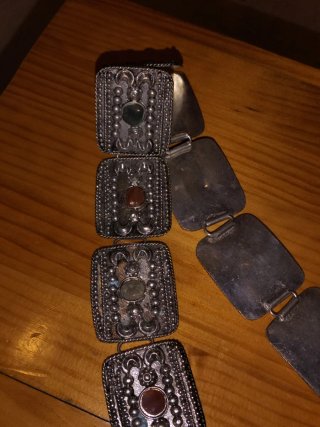 Cinturón antiguo plata con piedras