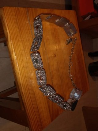 Cinturón antiguo plata con piedras