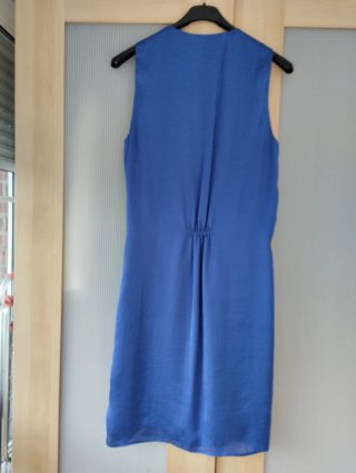 Vestido azul  con bolero blanco