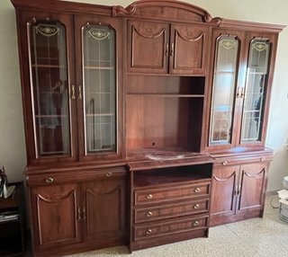 Mueble de salón madera y cristal 2,45m
