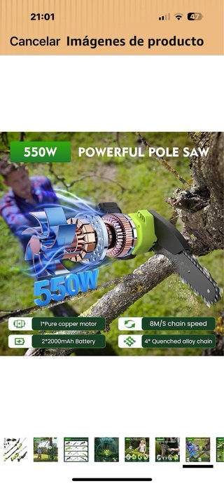 Motosierra y Cortasetos Batería Telescópico