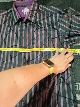 Camisa Caballero Raya Gris/Morado Talla XXL