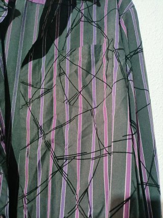 Camisa Caballero Raya Gris/Morado Talla XXL