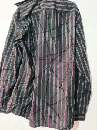 Camisa Caballero Raya Gris/Morado Talla XXL