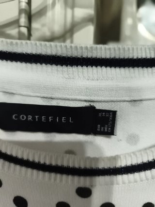 Jersey Cortefiel lunares blanco y negro Talla XL