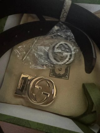 Cinturón Gucci Beige y Dorado