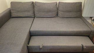 Sofá Cama Gris con Chaise Longue
