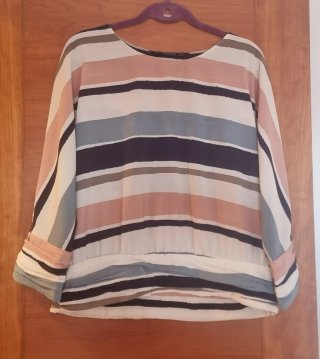 Blusa Zara Rayas Multicolor Rosa