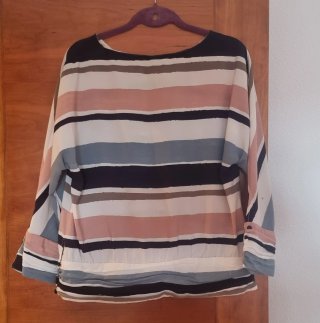 Blusa Zara Rayas Multicolor Rosa