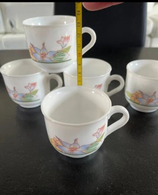 5 Tazas Arcopal Pequeñas Florales
