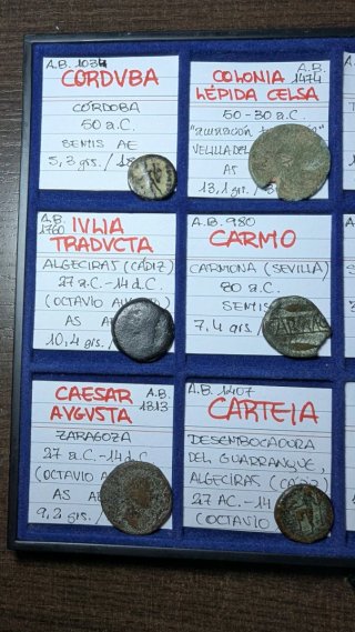 Colección 15 monedas íberas (con bandeja)
