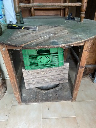 Mesa antigua brasero madera