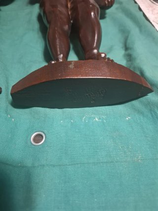 Coppie statuette vintage legno noce