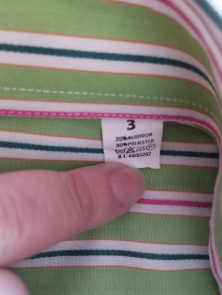 Camisa Rayas Verdes Manga Corta Hombre