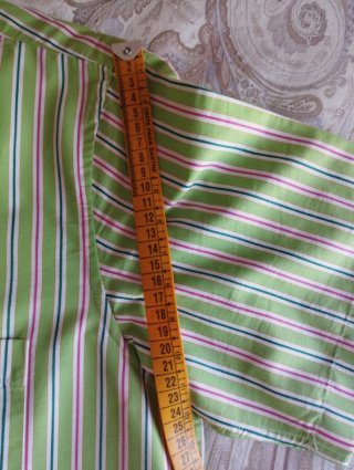 Camisa Rayas Verdes Manga Corta Hombre
