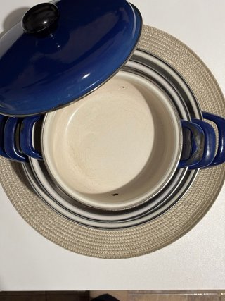 Set di pentole smaltate vintage blu