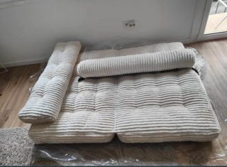 Sofá Cama Plegable Gris 2 Plazas