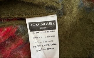 Poncho de Lana Cuadros Verde y Rojo