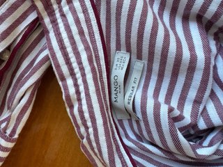 Camisa Mango rayas roja y blanca