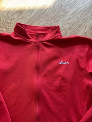 Pack Maillot y Chaqueta Ciclismo Btwin Rojo