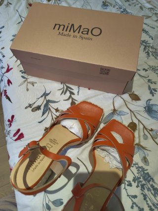 Sandalias Mimao Talla 38 Naranja.