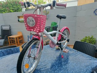 Bici infantil niña rosa y blanca