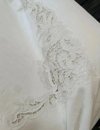 Copriletto Matrimoniale Vintage Fiandra Lino