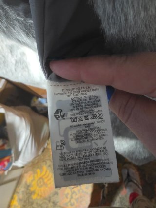 Abrigo pelo sintético gris talla M